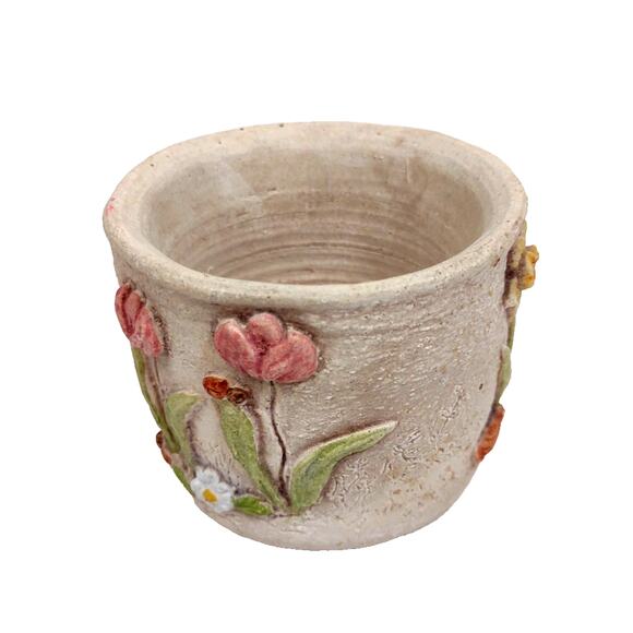 Vintage June Sears Planter Heaven Hill Design Pottery USA California Floral 3.5" - Picture 2 of 7